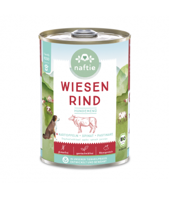 Bio-Hundenassfutter Bio Wiesen Rind+ 400g Dose von naftie