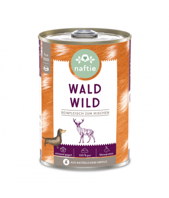 Hundefutter Reinfleischdose 100% Wald Wild 400g Dose von naftie