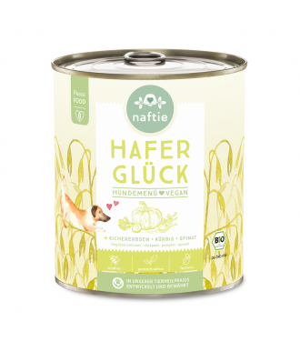 Veganes Nassfutter Bio Hafer Glück+ 800g Dose von naftie