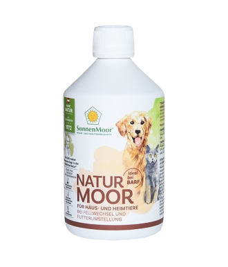 Flüssiges Naturmoor Ergänzungsfuttermittel für Hunde, 500ml Flasche