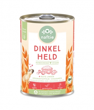 naftie veganes Hundefutter Bio Dinkel Held