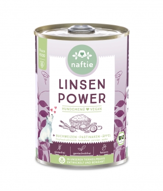 naftie veganes Hundefutter Bio Linsen Power