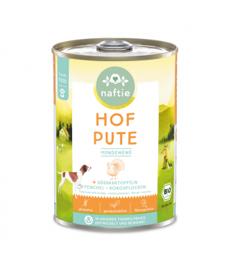 Hundefutter Nassfutter Bio Hof Pute 400g Dose von naftie