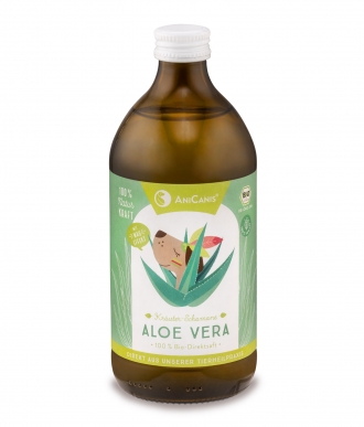 Aloe Vera 100% Direktsaft als Bio-Futtergänzungsmittel für Hunde