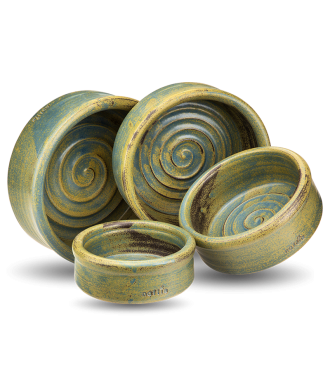 Keramiknapf Kraftspirale in grün blau von naftie